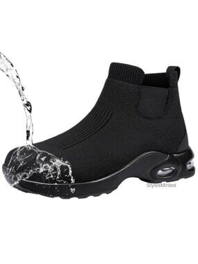 Steel Toe Waterproof Chelsea Work Boots Slip On Safety Ankle
